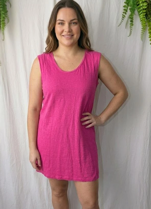Sleeveless Fuchsia Linen Dress "Zara Collection" – photo 7